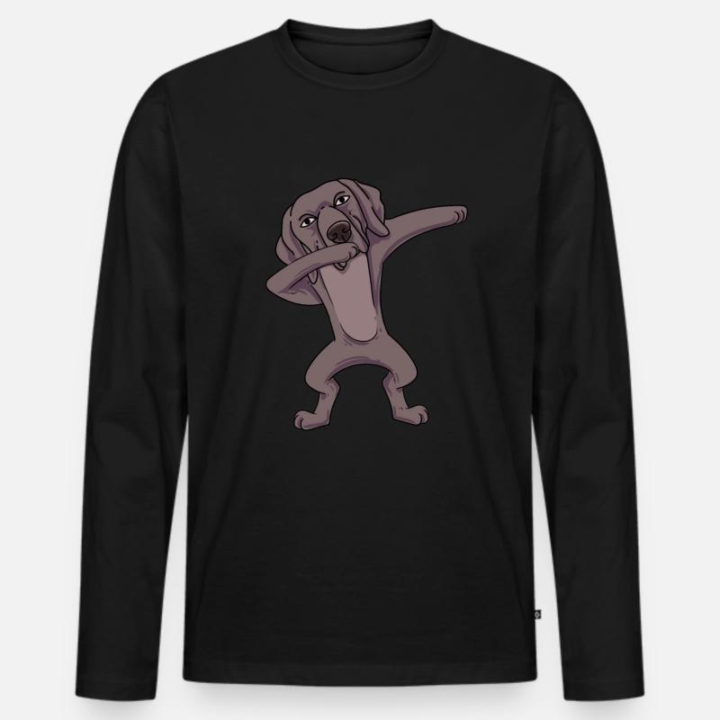 Weimaraner - Männer Premium Bio Langarmshirt - Schwarz