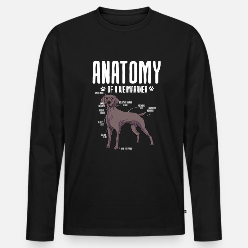Weimaraner - Männer Premium Bio Langarmshirt - Schwarz
