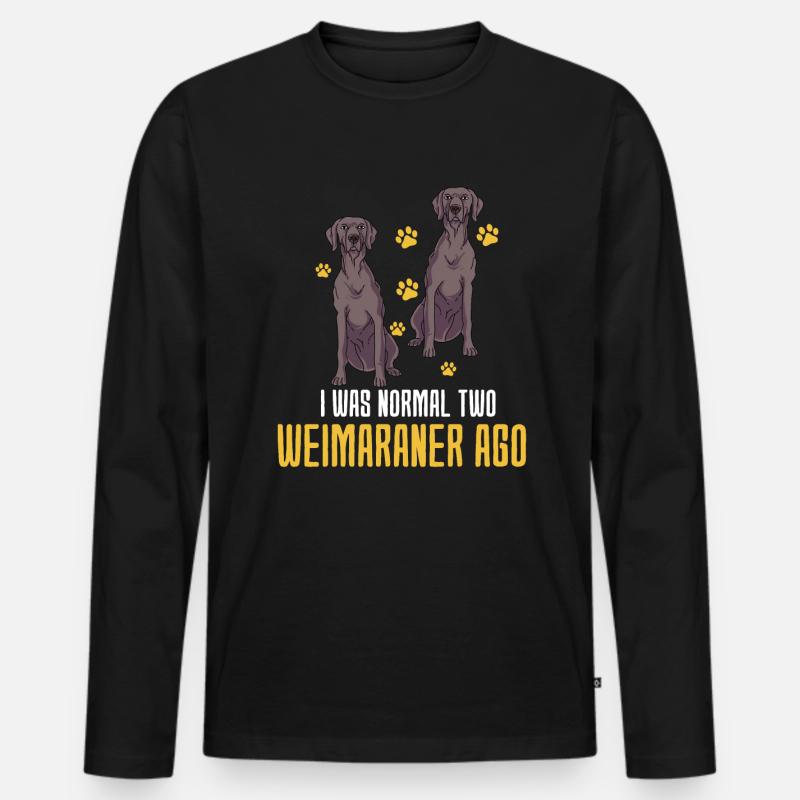 Weimaraner - Männer Premium Bio Langarmshirt - Schwarz