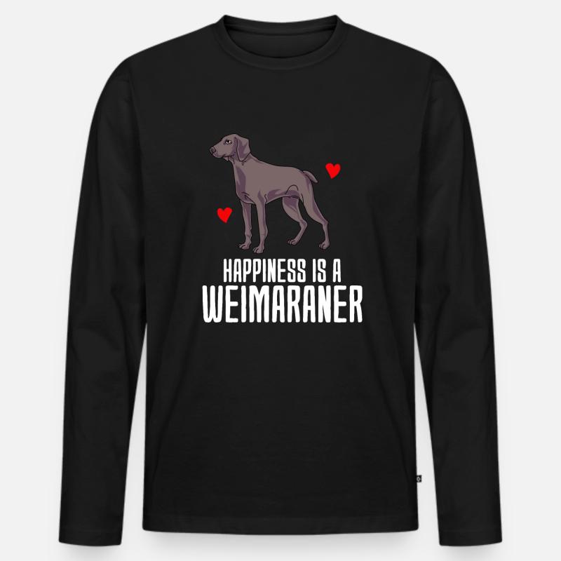 Weimaraner - Männer Premium Bio Langarmshirt - Schwarz