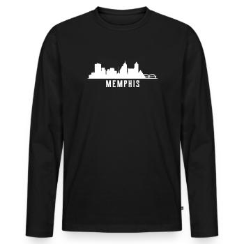 Memphis Skyline - Männer Premium Bio Langarmshirt - Schwarz - Vorne - Nico (187cm)