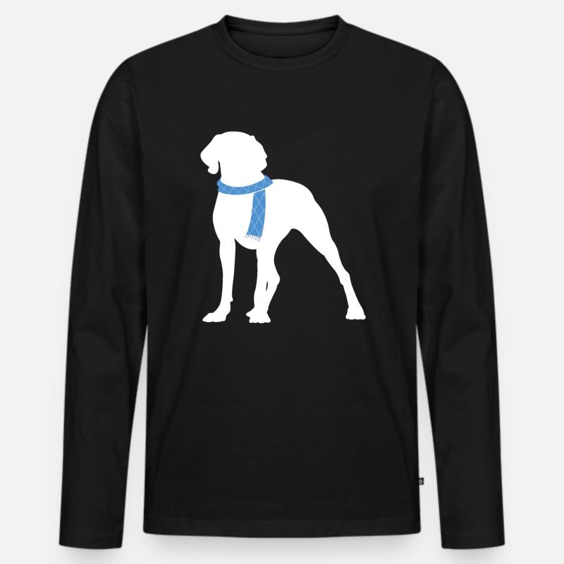 Weimaraner - Männer Premium Bio Langarmshirt - Schwarz