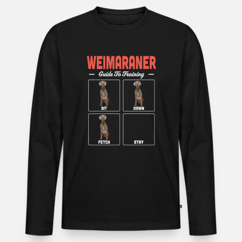 Weimaraner - Männer Premium Bio Langarmshirt - Schwarz