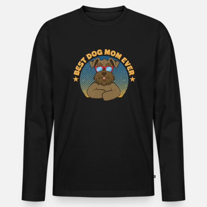 Zwergschnauzer - Männer Premium Bio Langarmshirt - Schwarz