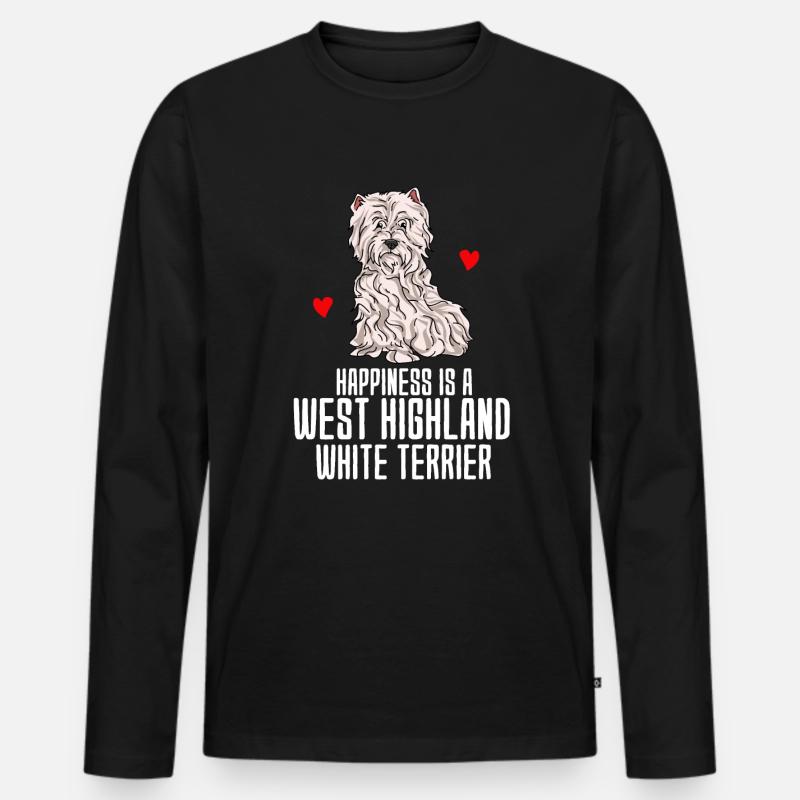 West Highland Terrier - Männer Premium Bio Langarmshirt - Schwarz