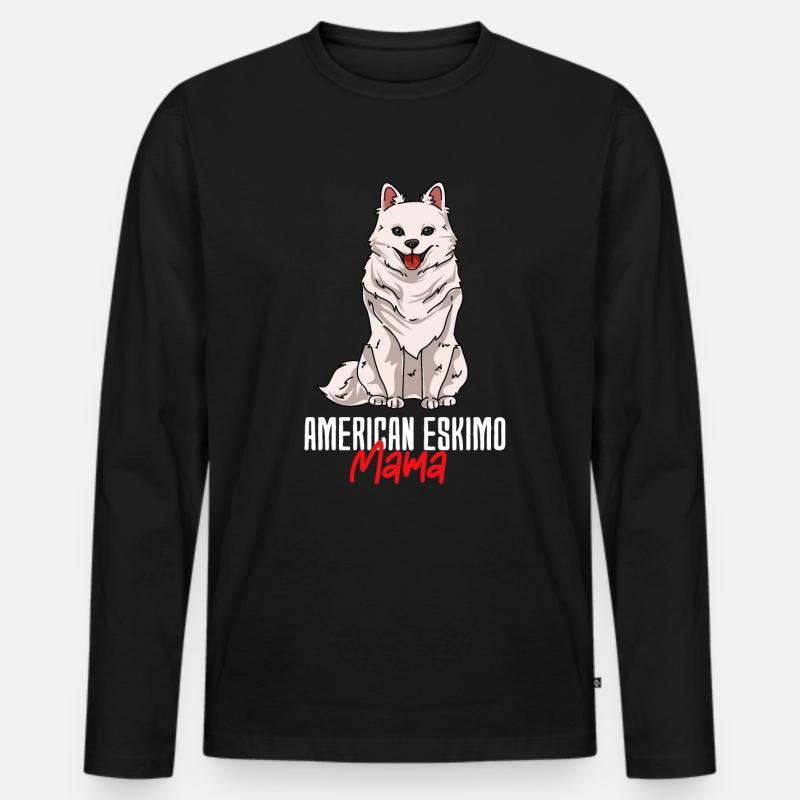 American Eskimo - Männer Premium Bio Langarmshirt - Schwarz