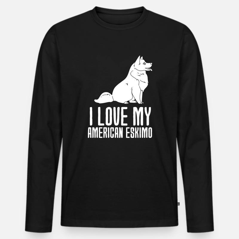 American Eskimo - Männer Premium Bio Langarmshirt - Schwarz