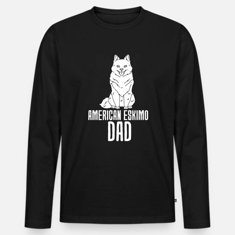 American Eskimo - Männer Premium Bio Langarmshirt - Schwarz