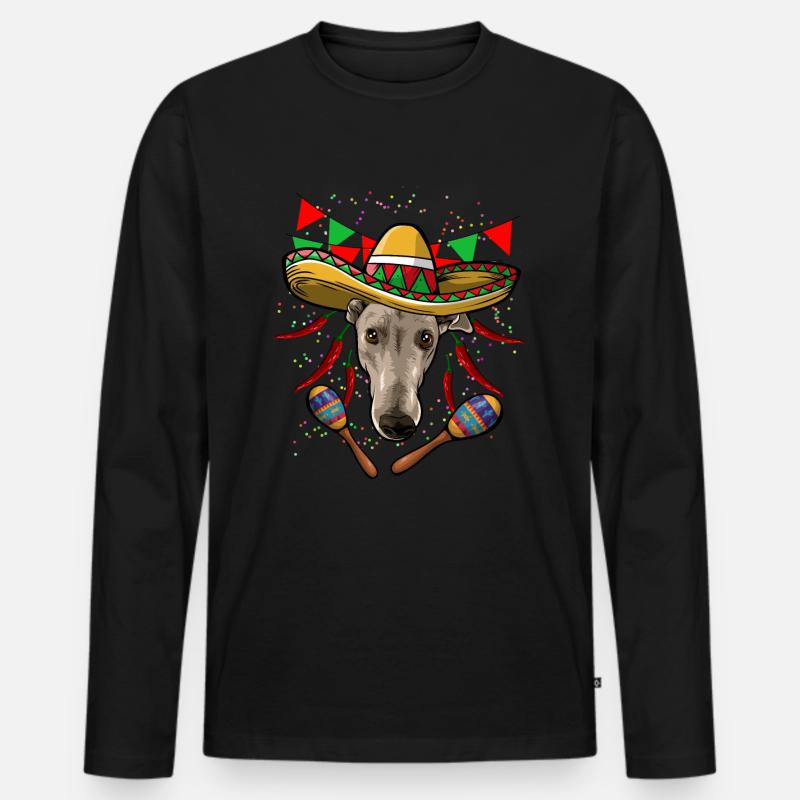 Cinco De Mayo Greyhund - Männer Premium Bio Langarmshirt - Schwarz