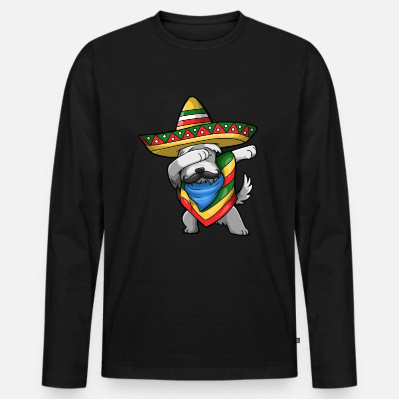 Cinco De Mayo Hund - Männer Premium Bio Langarmshirt - Schwarz