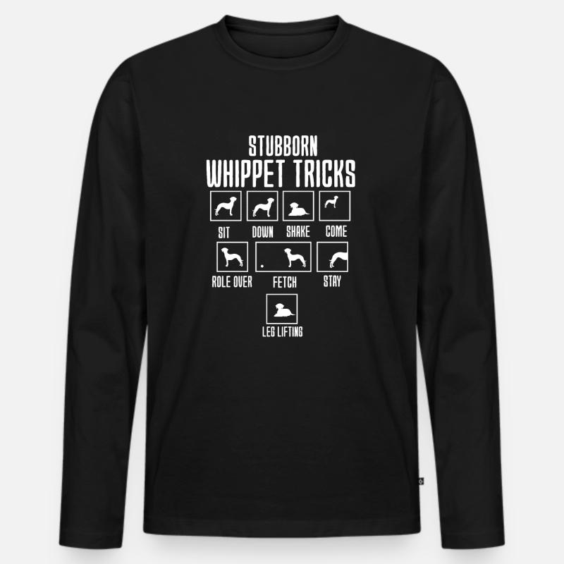 Whippet - Männer Premium Bio Langarmshirt - Schwarz