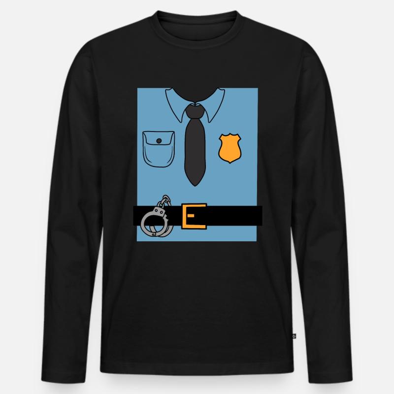 Polizei Kostüm - Männer Premium Bio Langarmshirt - Schwarz