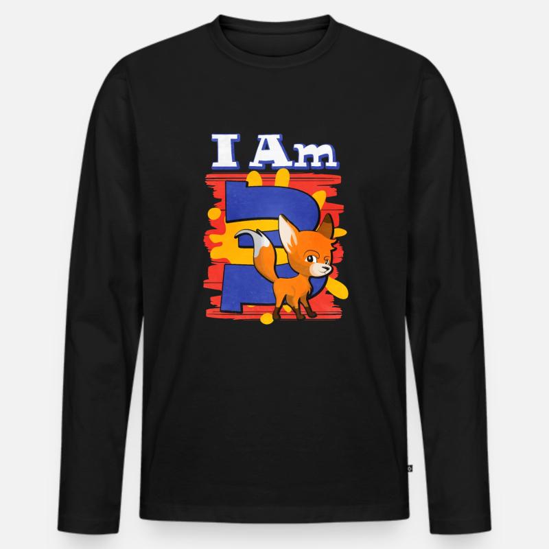 Ich Bin 3 Fuchs - Männer Premium Bio Langarmshirt - Schwarz