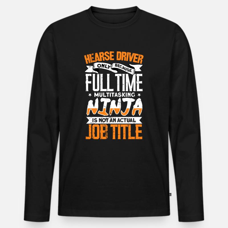Leichenwagenfahrer - Männer Premium Bio Langarmshirt - Schwarz