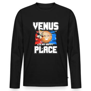Venus Planet Gift - Men's Premium Organic Long Sleeve Shirt - black - Front - Nico (187cm)