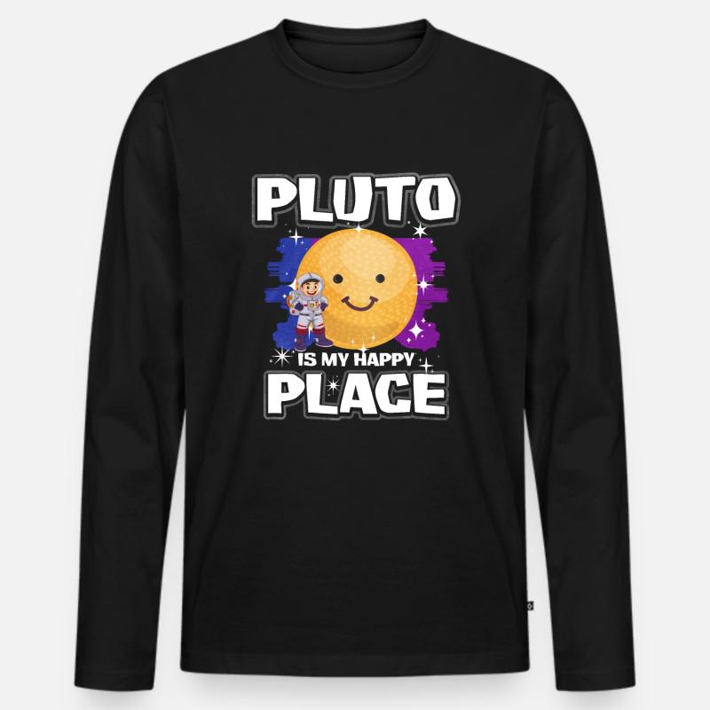 Pluto Planet Geschenk - Männer Premium Bio Langarmshirt - Schwarz