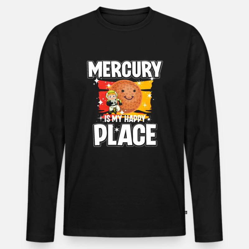 Merkur Planet Geschenk - Männer Premium Bio Langarmshirt - Schwarz