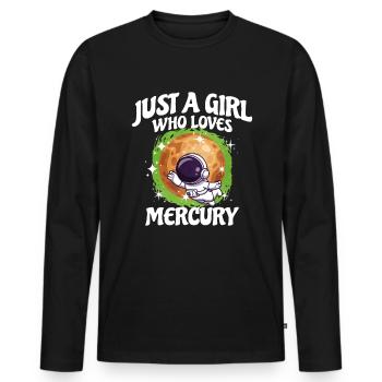 Girl Mercury Gift - Men's Premium Organic Long Sleeve Shirt - black - Front - Nico (187cm)
