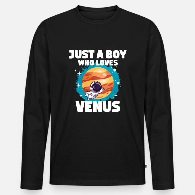 Venus Planet Geschenk - Männer Premium Bio Langarmshirt - Schwarz
