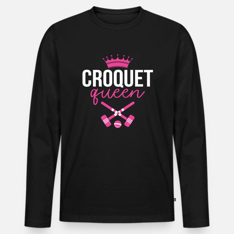 Krocket - Männer Premium Bio Langarmshirt - Schwarz