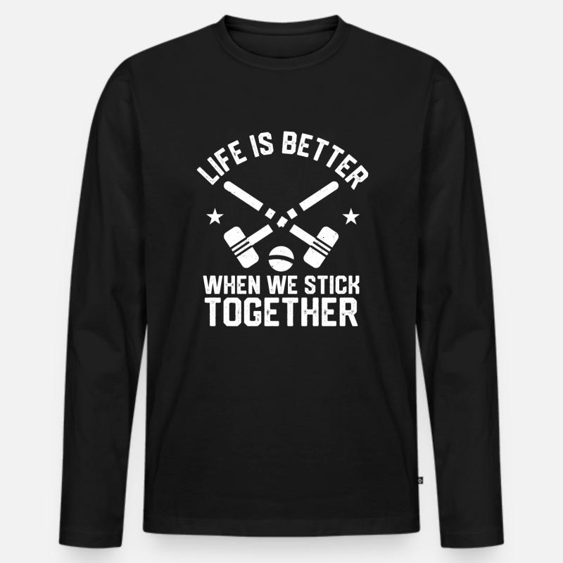 Krocket - Männer Premium Bio Langarmshirt - Schwarz