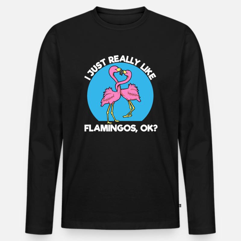 Flamingo Lustig Party Geschenk - Männer Premium Bio Langarmshirt - Schwarz