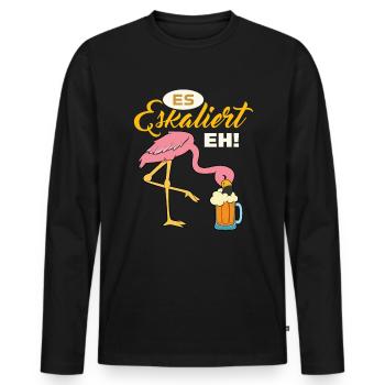 Es Eskaliert Eh - Männer Premium Bio Langarmshirt - Schwarz - Vorne - Nico (187cm)