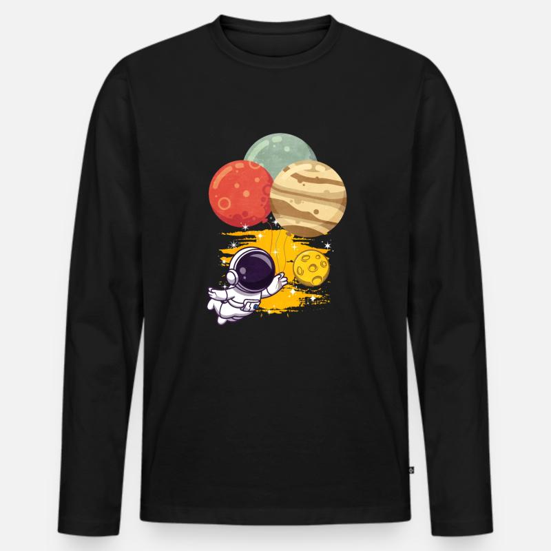 Jupiter - Männer Premium Bio Langarmshirt - Schwarz
