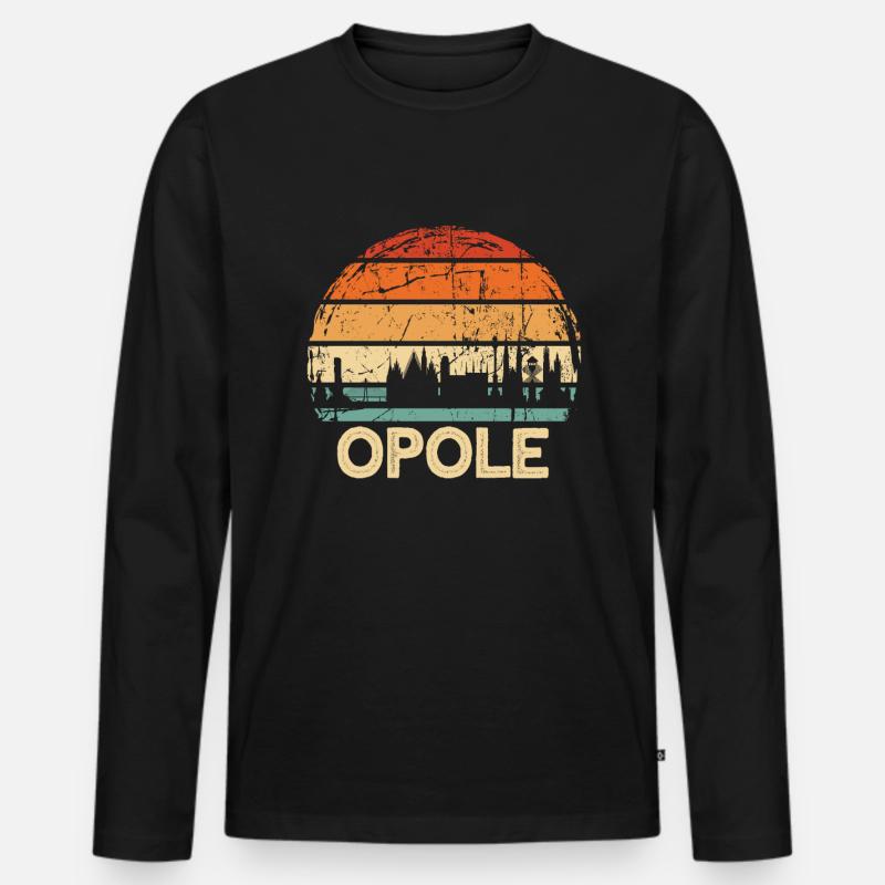Polen Opole Skyline - Männer Premium Bio Langarmshirt - Schwarz