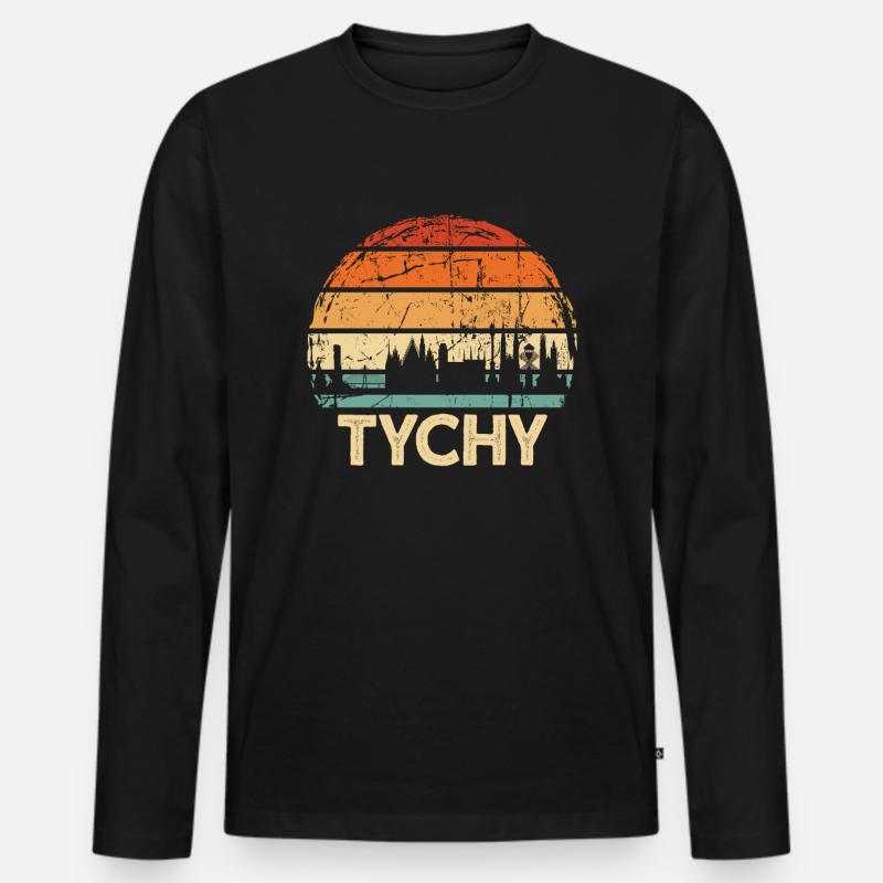 Polen Tychy Skyline - Männer Premium Bio Langarmshirt - Schwarz