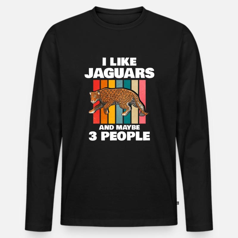 Jaguar - Männer Premium Bio Langarmshirt - Schwarz