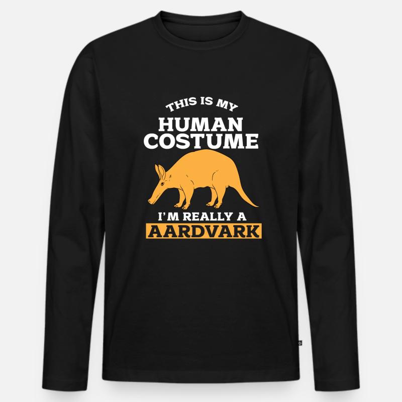 Erdferkel - Männer Premium Bio Langarmshirt - Schwarz
