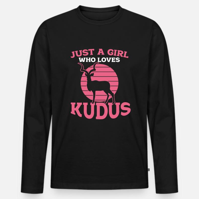 Kudu - Männer Premium Bio Langarmshirt - Schwarz