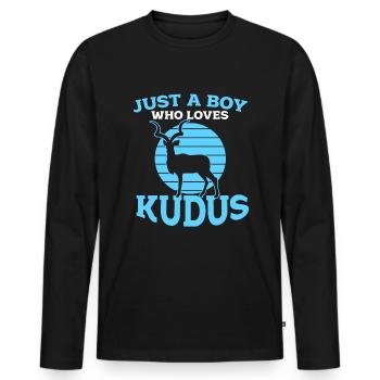 Kudu - Men's Premium Organic Long Sleeve Shirt - black - Front - Nico (187cm)