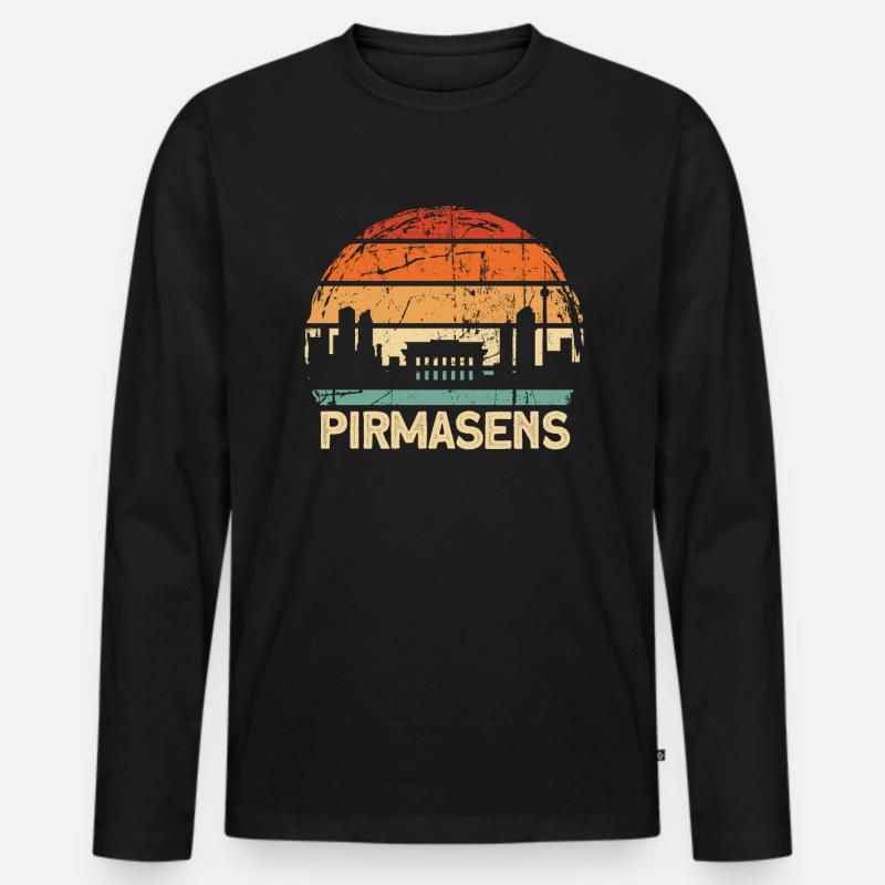 Pirmasens - Männer Premium Bio Langarmshirt - Schwarz