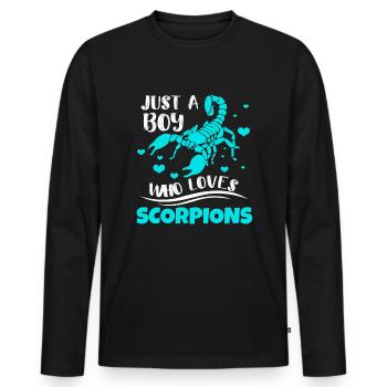 Scorpion - Männer Premium Bio Langarmshirt - Schwarz - Vorne - Nico (187cm)