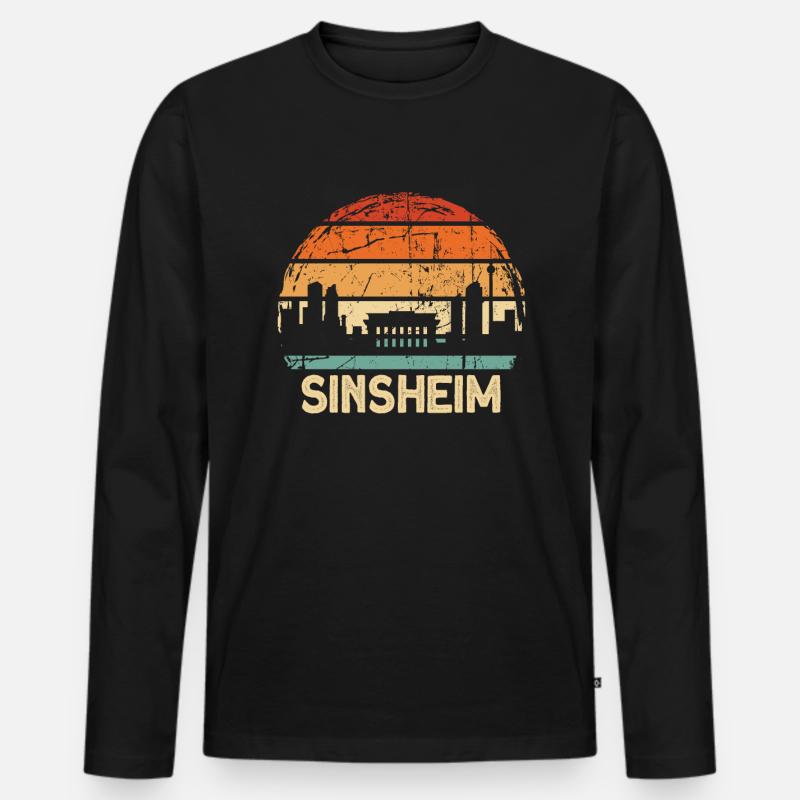 Sinsheim - Männer Premium Bio Langarmshirt - Schwarz