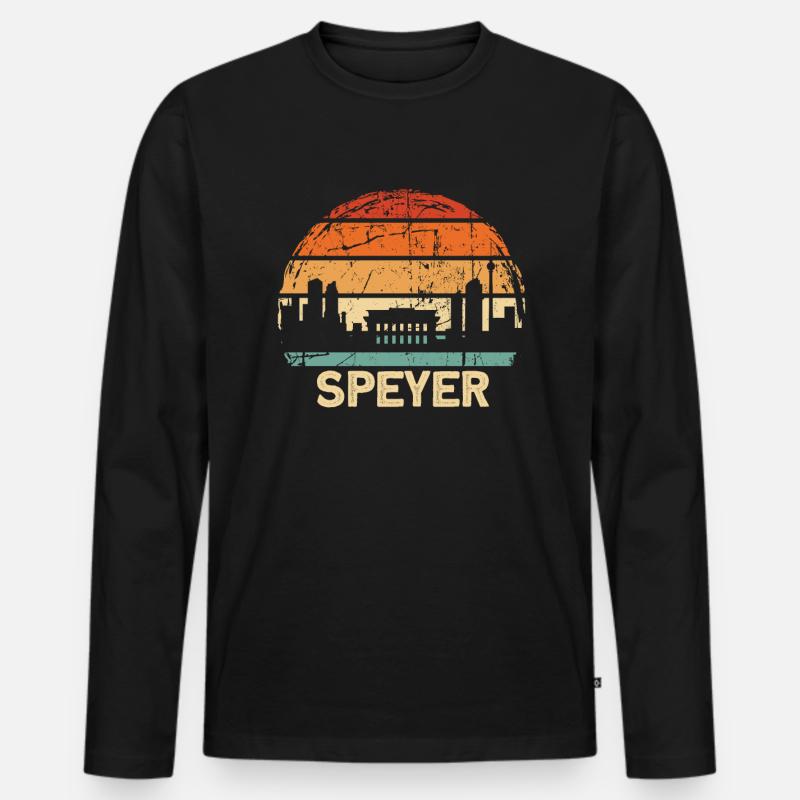 Speyer - Männer Premium Bio Langarmshirt - Schwarz