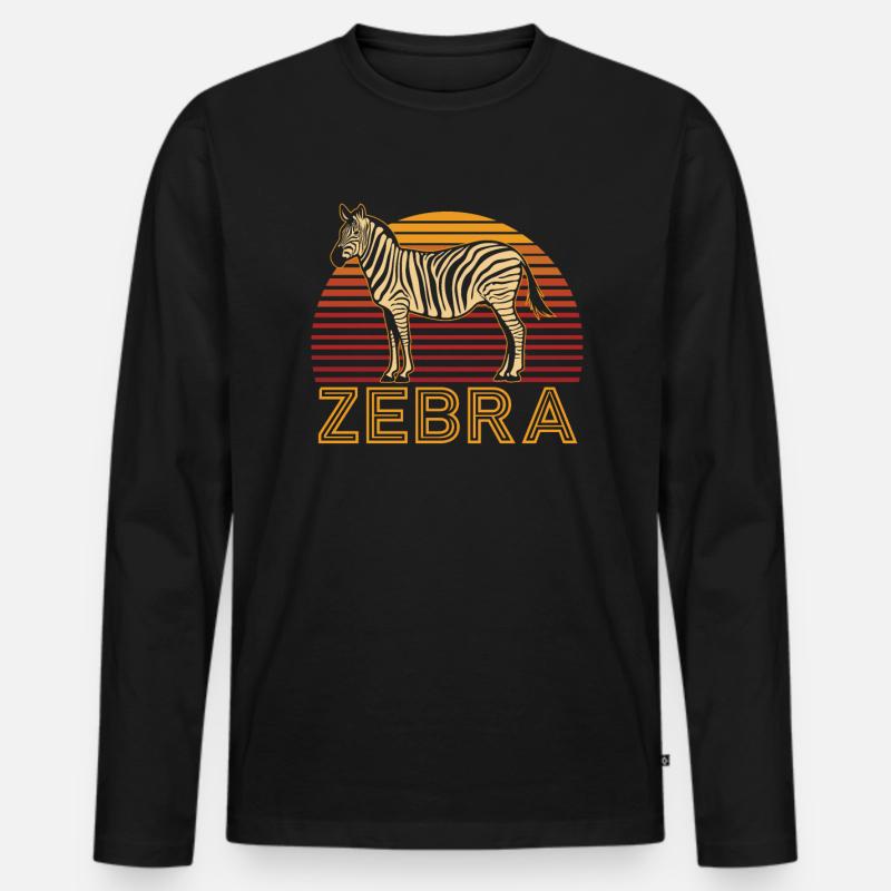 Zebra - Männer Premium Bio Langarmshirt - Schwarz