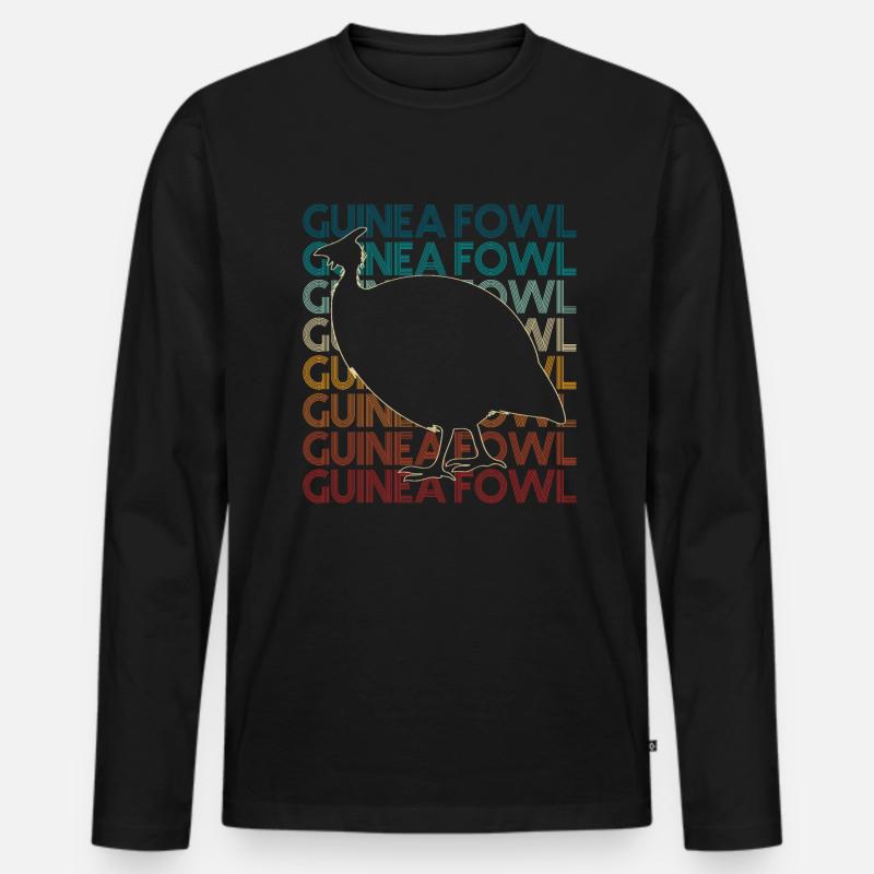 Perlhuhn - Männer Premium Bio Langarmshirt - Schwarz