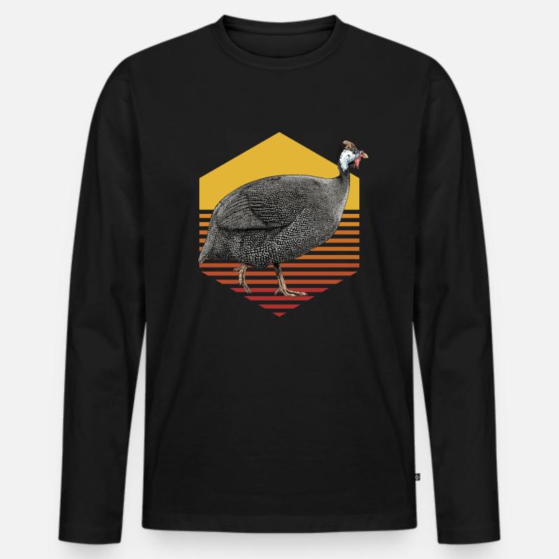 Perlhuhn - Männer Premium Bio Langarmshirt - Schwarz