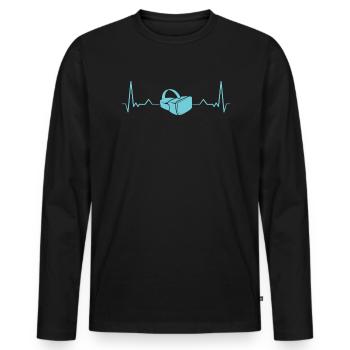 Cadeau VR de réalité virtuelle - T-shirt manches longues Premium bio Homme - noir - Devant - Nico (187cm)