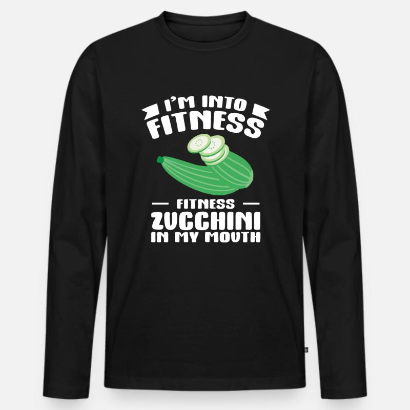 Zucchini - Männer Premium Bio Langarmshirt - Schwarz