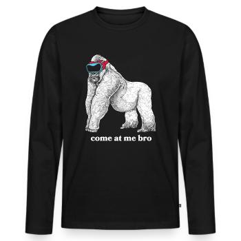 Virtual Reality VR Geschenk - Männer Premium Bio Langarmshirt - Schwarz - Vorne - Nico (187cm)