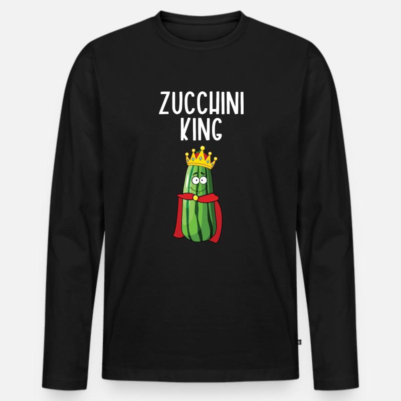 Zucchini - Männer Premium Bio Langarmshirt - Schwarz