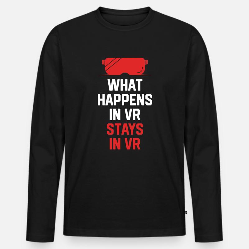 Virtual Reality VR Geschenk - Männer Premium Bio Langarmshirt - Schwarz