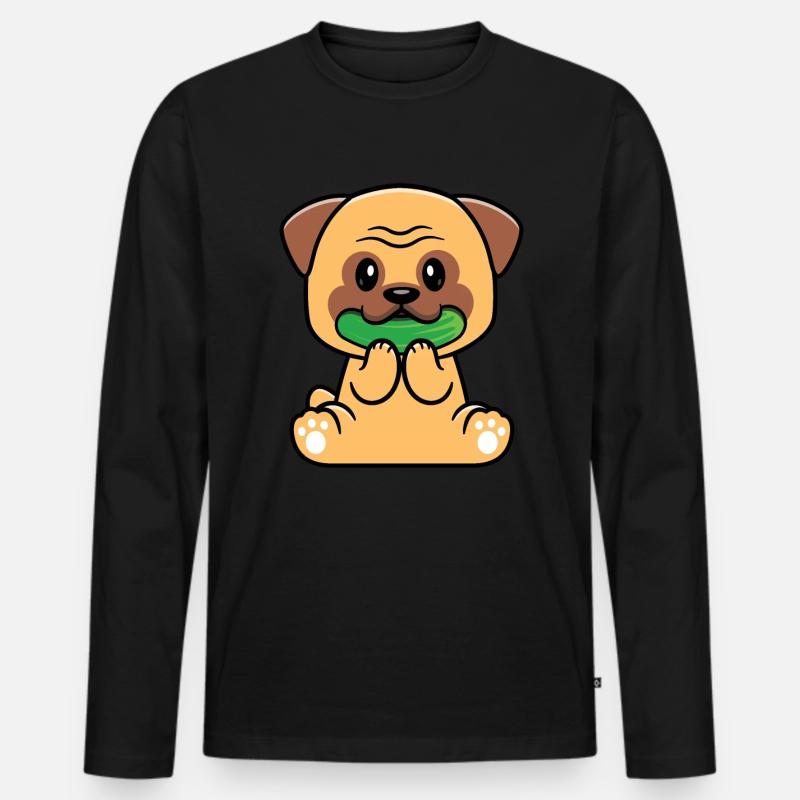 Zucchini - Männer Premium Bio Langarmshirt - Schwarz