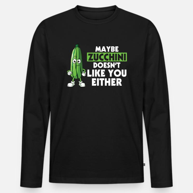 Zucchini - Männer Premium Bio Langarmshirt - Schwarz