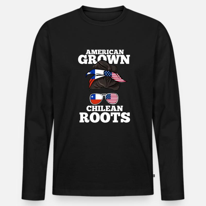 Chile - Männer Premium Bio Langarmshirt - Schwarz