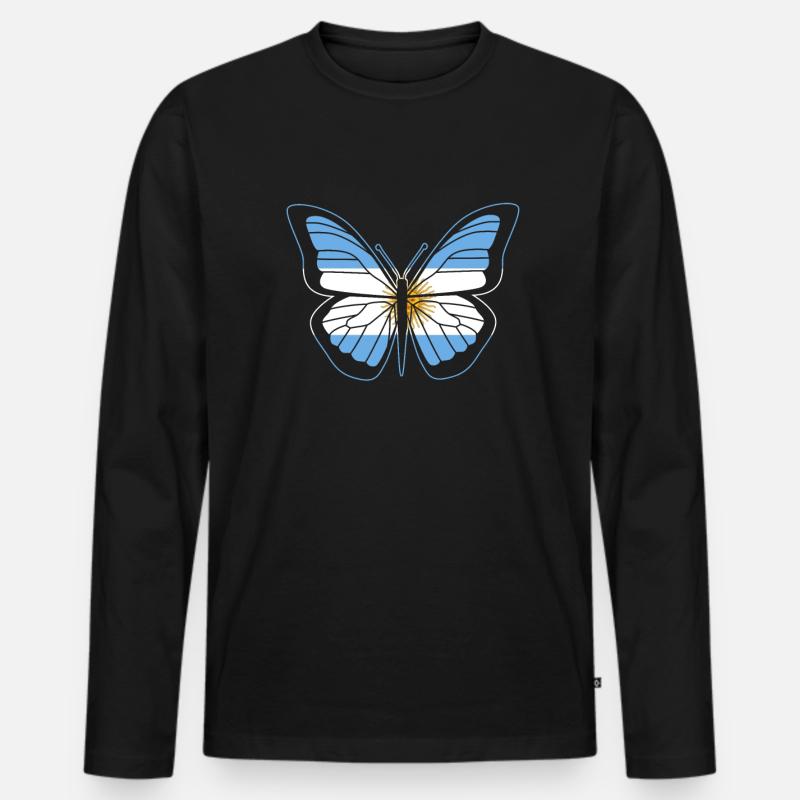 Argentinien - Männer Premium Bio Langarmshirt - Schwarz